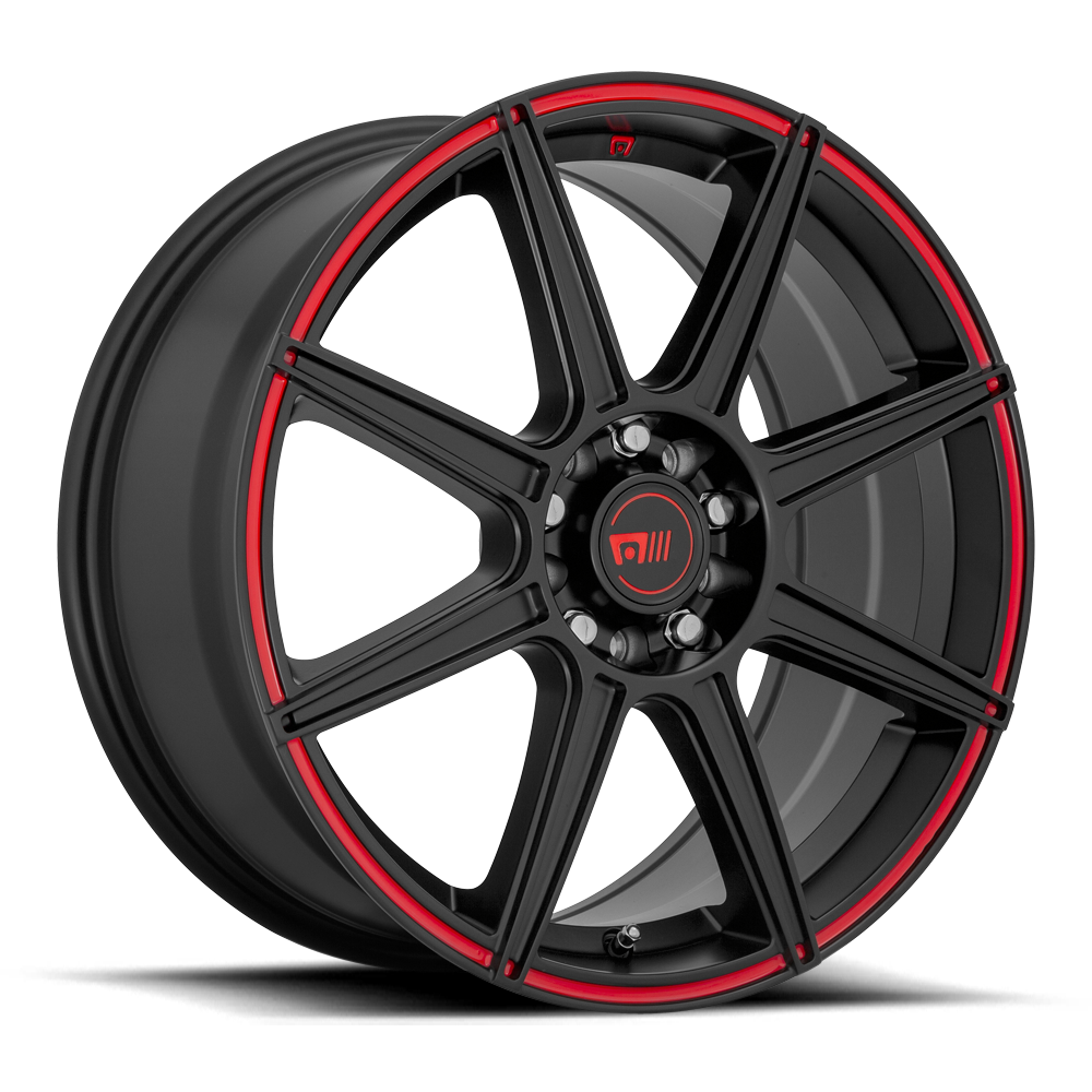 Set 4 16" Motegi MR142 CS8 16x7 5x4.25 5x4.5 40mm Satin Black Red Stripe Wheels