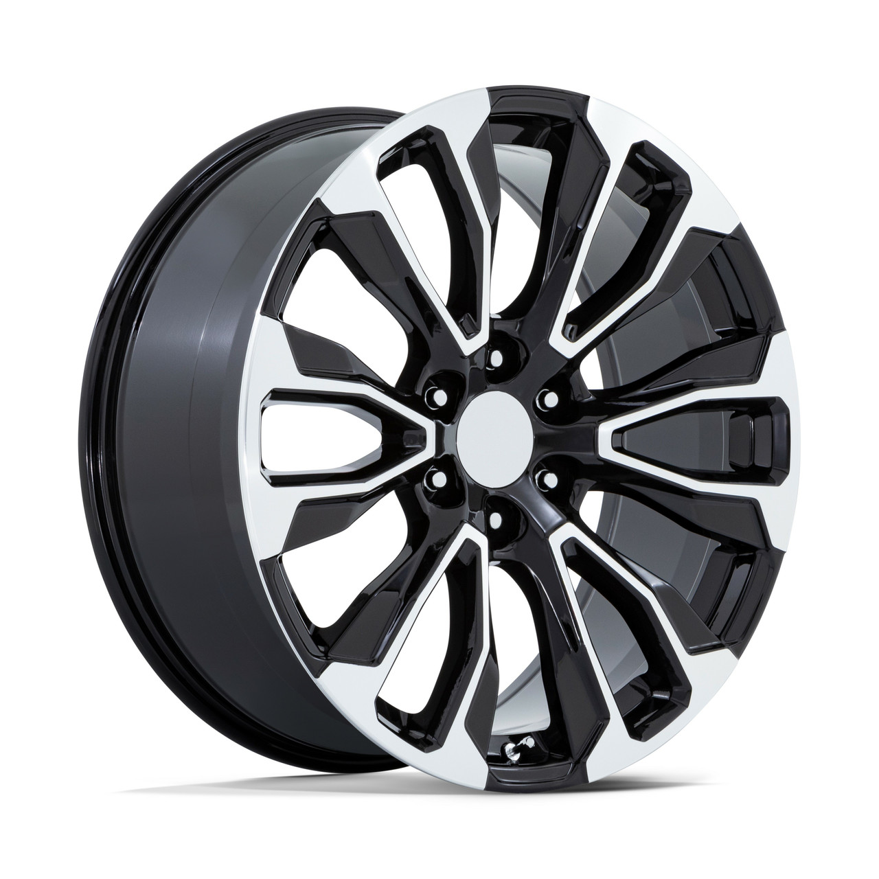 Set 4 Performance Replicas PR211 22x9 6x5.5 Black Machined Face Wheels 22" 28mm