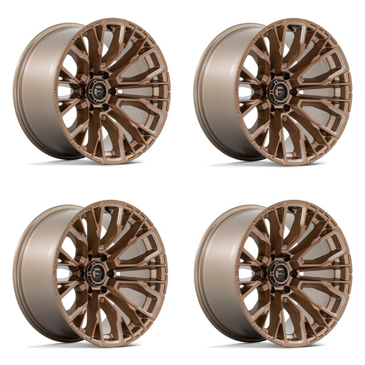 Set 4 Fuel D850 Rebar 20x9 6x5.5 Platinum Bronze Milled Wheels 20" 20mm Rims