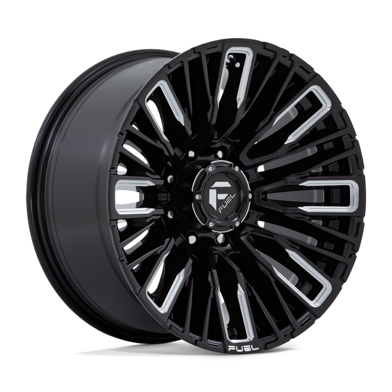 Fuel 1PC D849 Rebar 20x10 8x6.5 Gloss Black Milled Wheel 20" -18mm Rim Fuel 1PC D849 Rebar 20x10 8x6.5 Gloss Black Milled Wheel 20" -18mm Rim