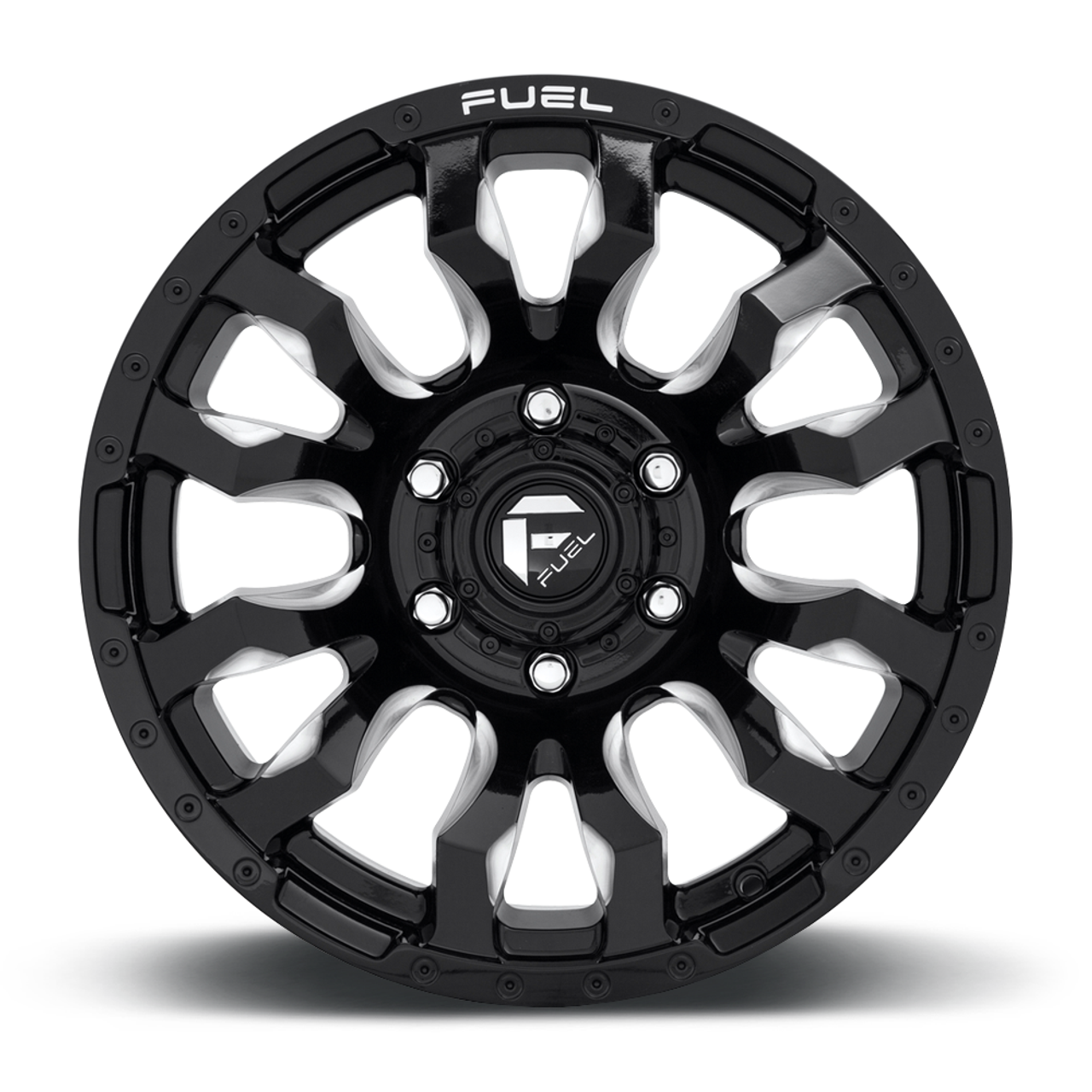 Set 4 Fuel D673 Blitz 20x9 6x135 Gloss Black Milled Wheels 20" 1mm Rims