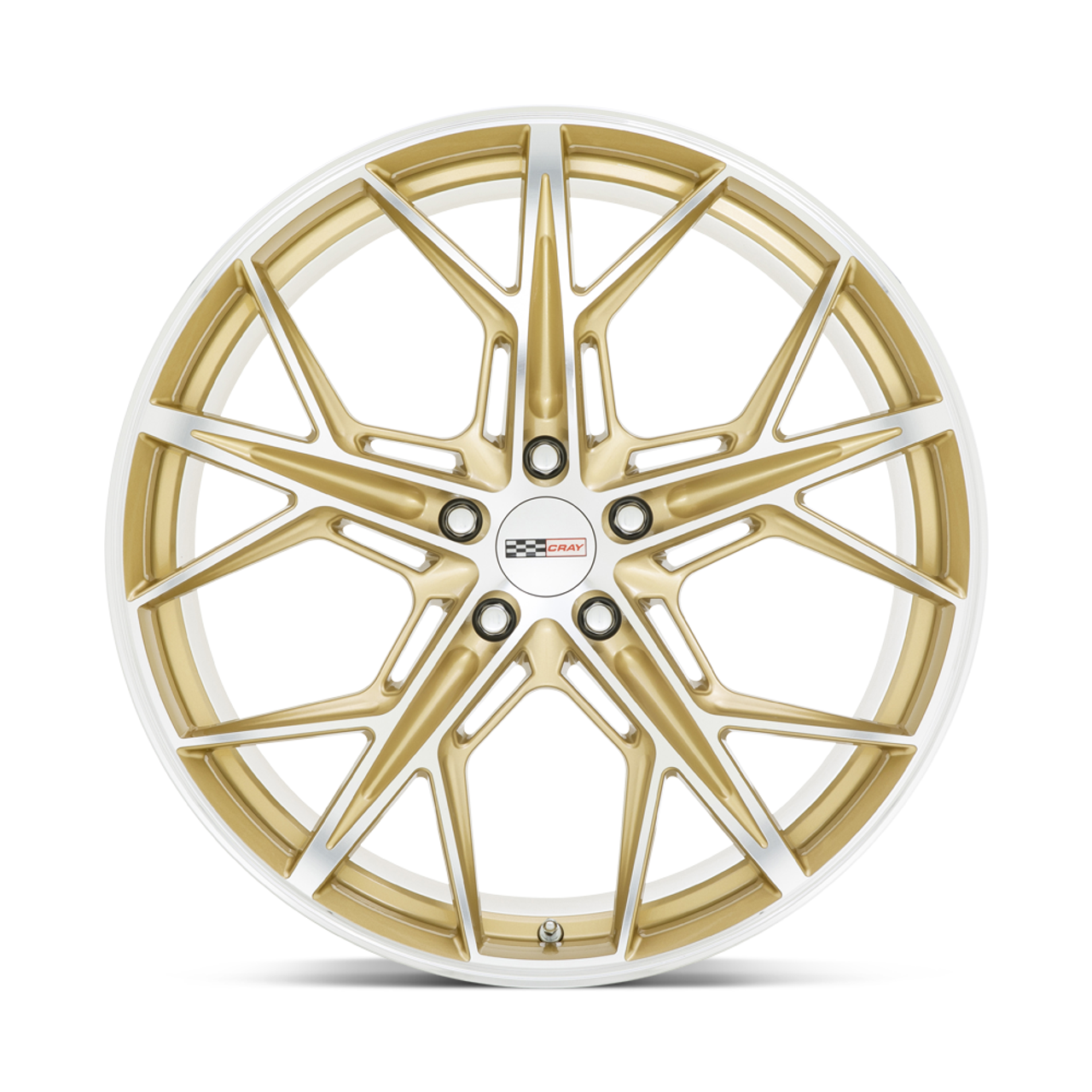 Cray Hammerhead 19x9 5x120 Gloss Gold W/ Mirror Cut Face Wheel 19" 38mm Rim