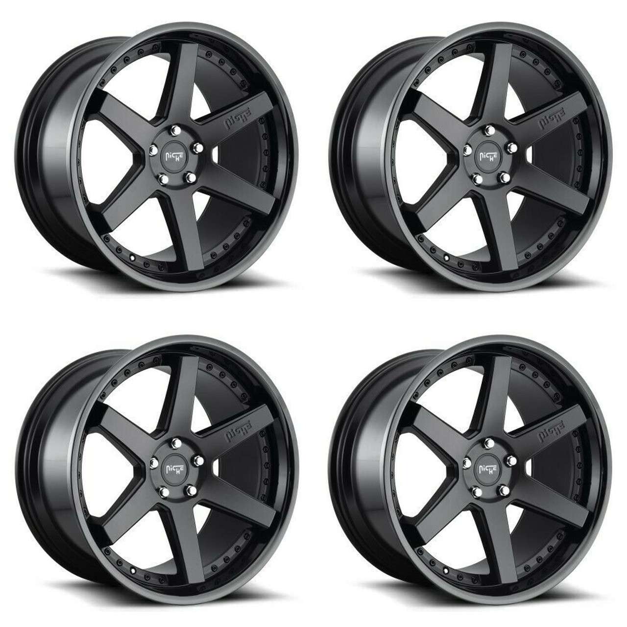 Set 4 Niche M192 Altair 22x10 6x135 Gloss Black Matte Black Wheels 22" 30mm Set 4 Niche M192 Altair 22x10 6x135 Gloss Black Matte Black Wheels 22" 30mm