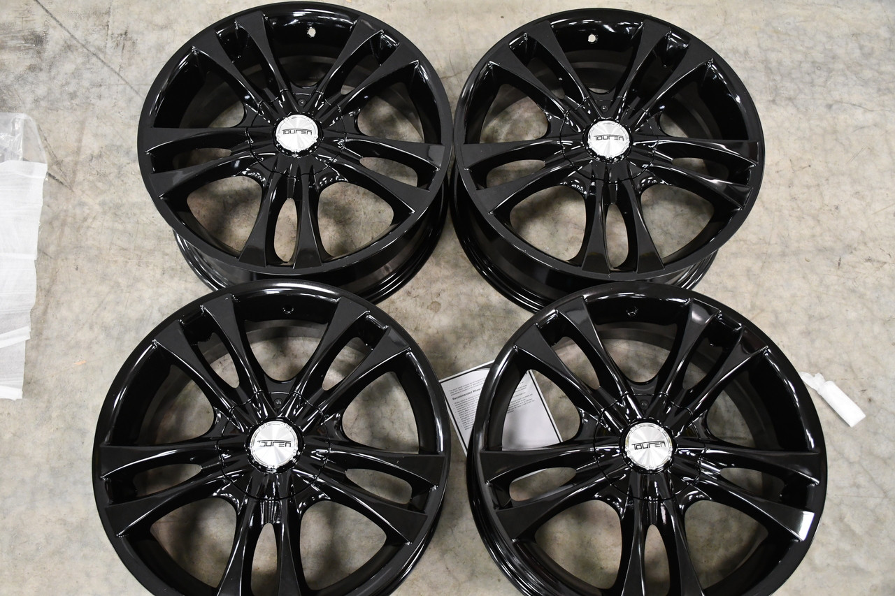 Set 4 16" Touren TR22 16x7 Black 4x100 4x4.5 Wheels 40mm Rims