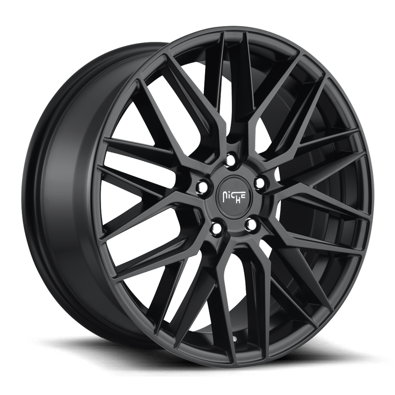 Set 4 Niche M190 Gamma 20x10.5 5x112 Matte Black Wheels 20" 27mm Rims
