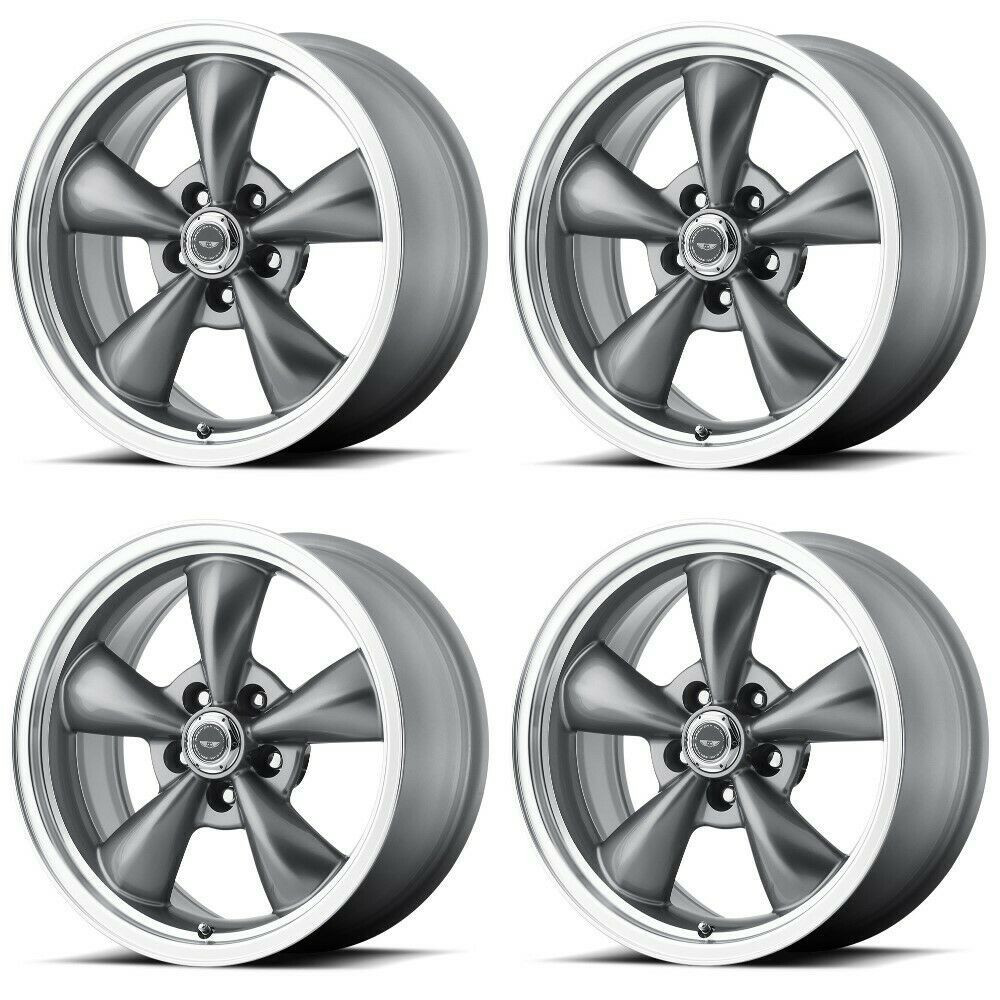 Set 4 American Racing AR105 Torq Thrust M 17x8 5x4.5 Anthracite Wheels 17" 0mm