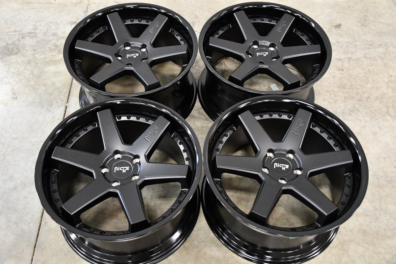 Set 4 Niche M192 Altair 19x10 5x120 Gloss Black Matte Black Wheels 19" 40mm