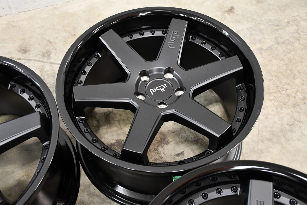 Set 4 Niche M192 Altair 19x10 5x120 Gloss Black Matte Black Wheels 19" 40mm