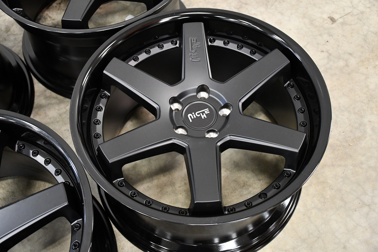 Set 4 Niche M192 Altair 19x10 5x120 Gloss Black Matte Black Wheels 19" 40mm
