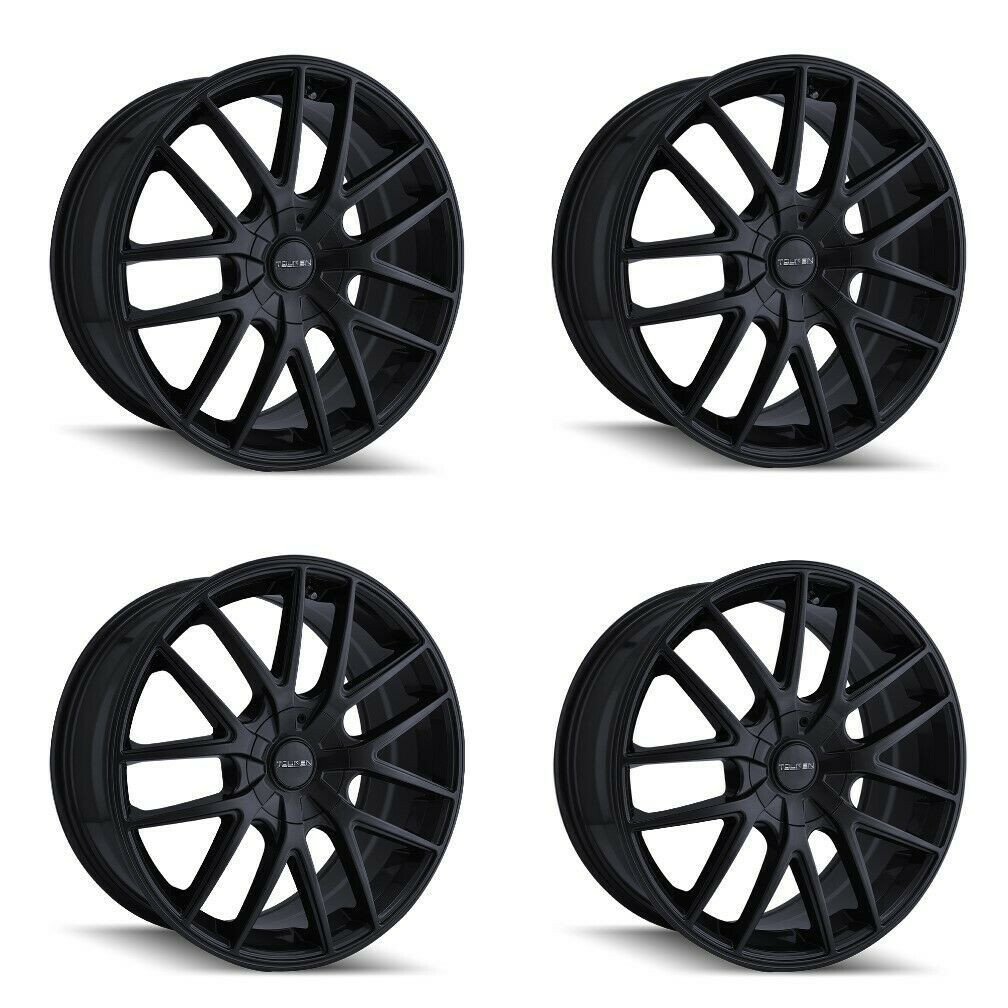 Set 4 16" Touren TR60 16x7 Full Matte Black 5x100 5x4.5 Wheels 42mm Rims