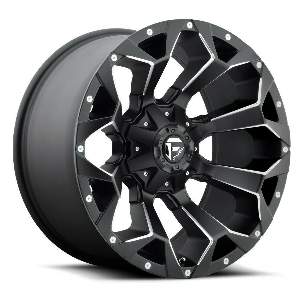 Set 4 22" Fuel D546 Assault 22x10 8x6.5 Matte Black Milled Wheels -18mm Rims
