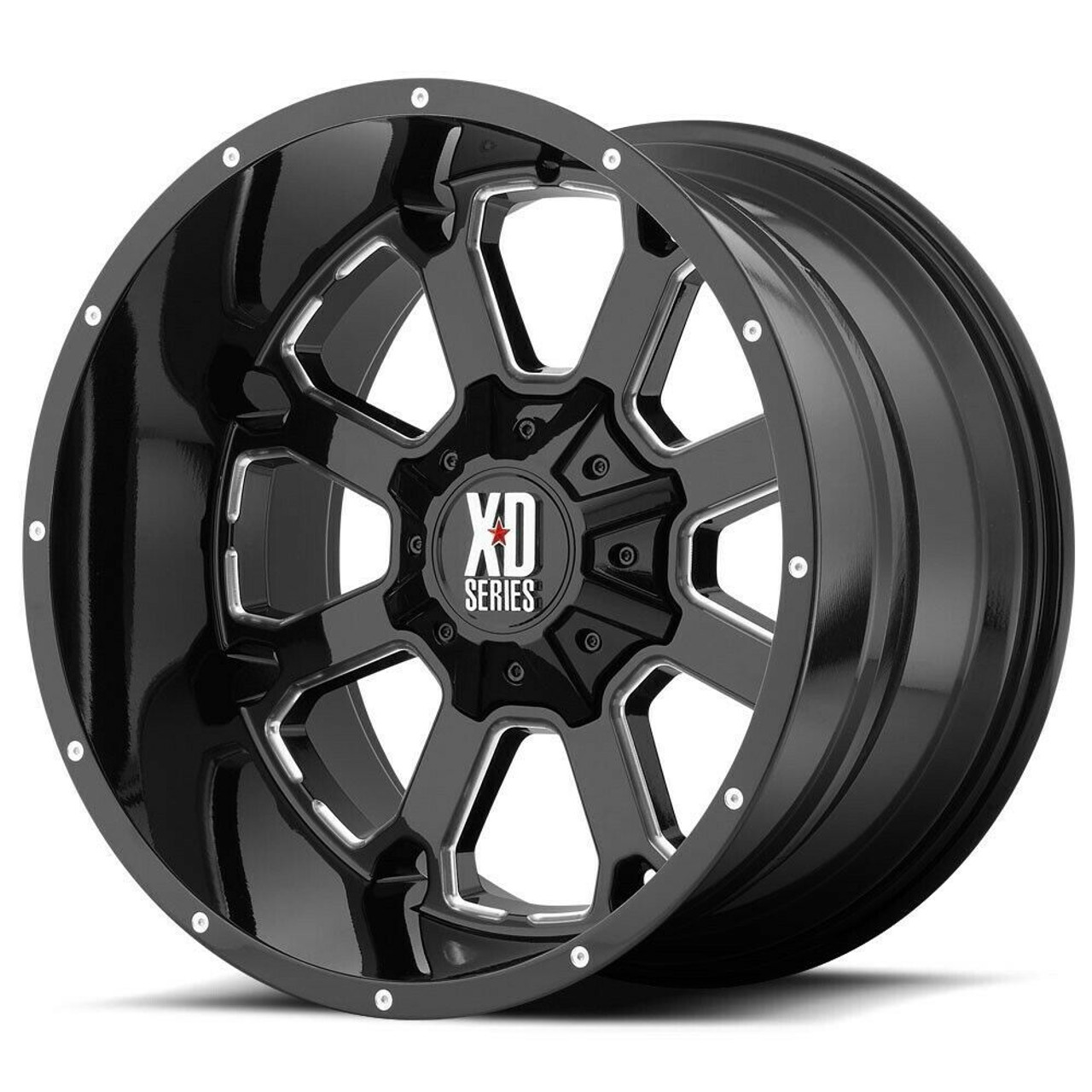 Set 4 XD XD825 Buck 25 20x9 5x5.5 5x150 Gloss Black Milled Wheels 20" 0mm Rims