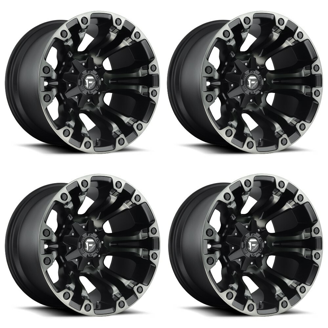 Set 4 Fuel  D569 Vapor 18x9 5x5.5 5x150 Matte Black Double Tint Wheels 18" 1mm