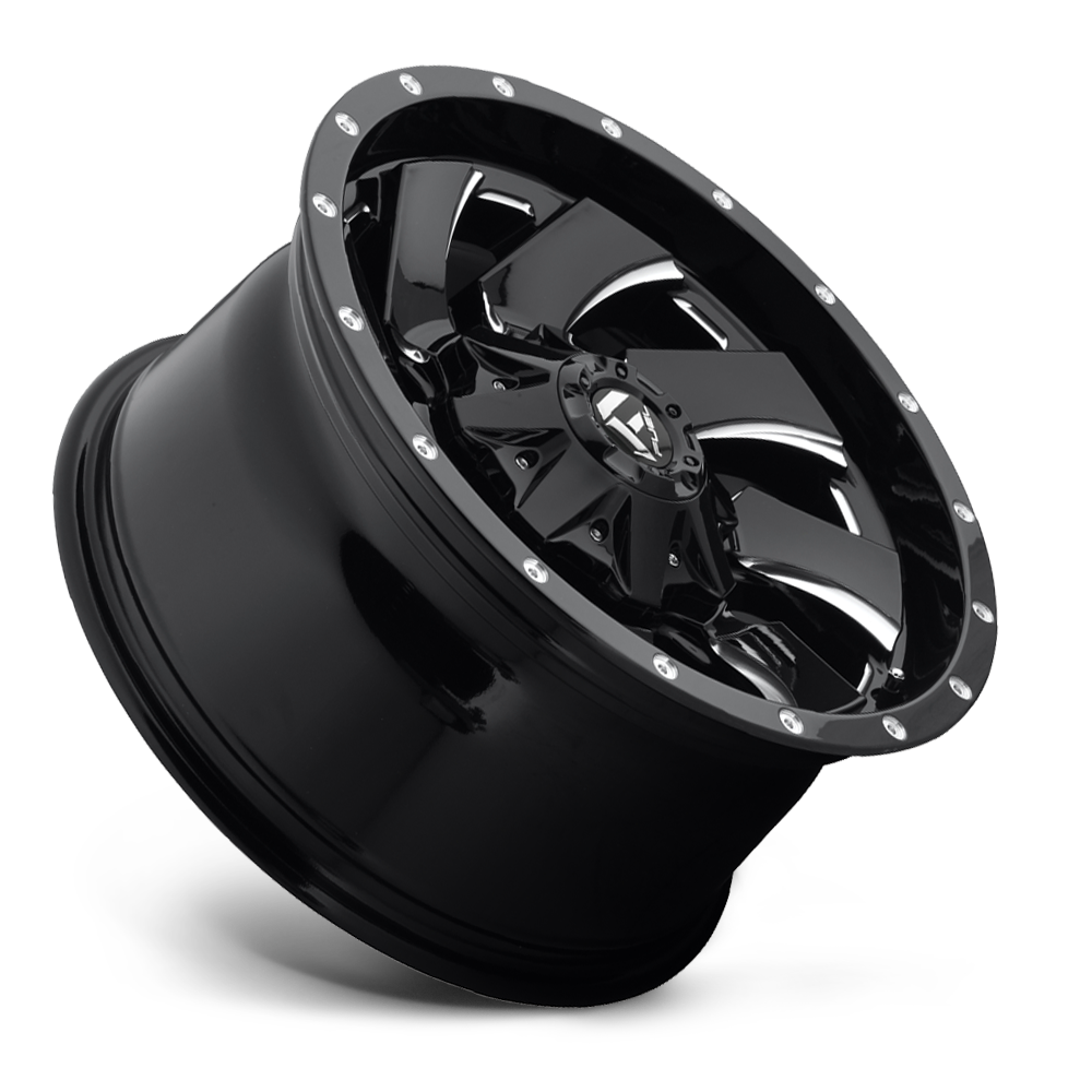 Set 4 20" Fuel D574 Cleaver 20x9 8x180 1mm Gloss Black Milled Wheels Truck Rims Offroad