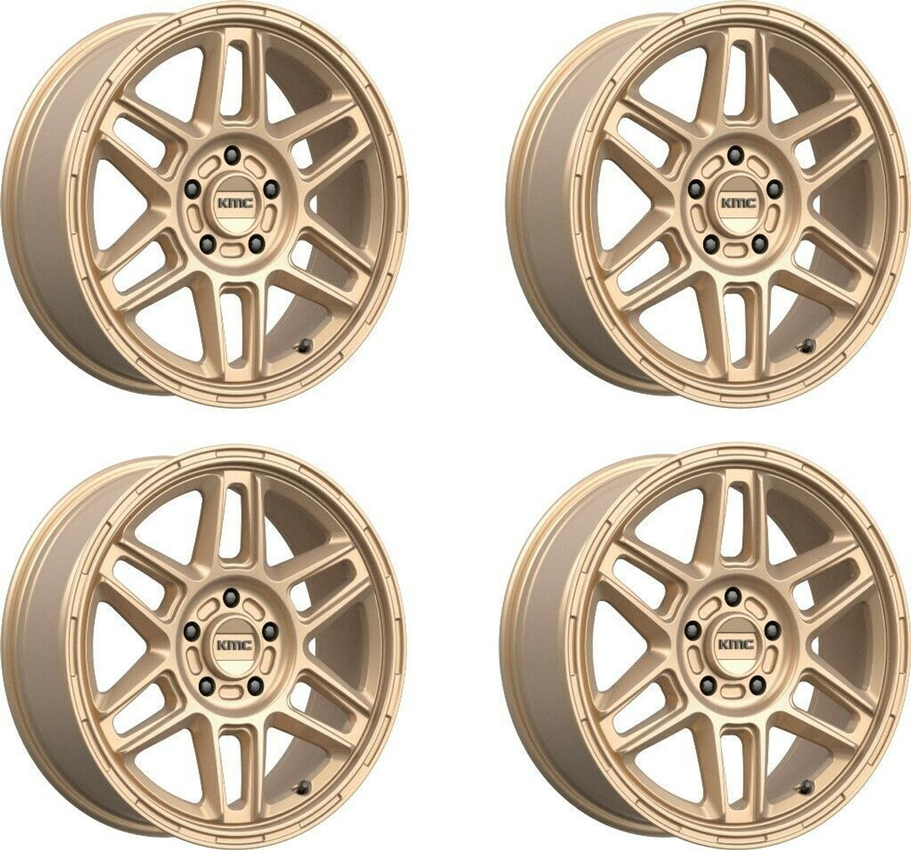 Set 4 KMC KM716 Nomad 17x8 5x120 Matte Bronze Wheels 17" 38mm Rims