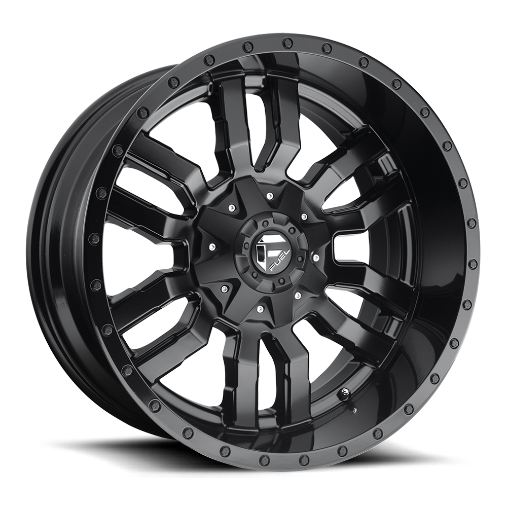 Set 4 18" Fuel D596 Sledge 18x9 8x170 Matte Black Gloss Black Wheels 20mm Rims