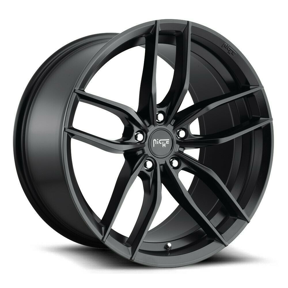 Set 4 Niche M203 Vosso 20x10 5x4.5 Matte Black Wheels 20" 40mm Rims
