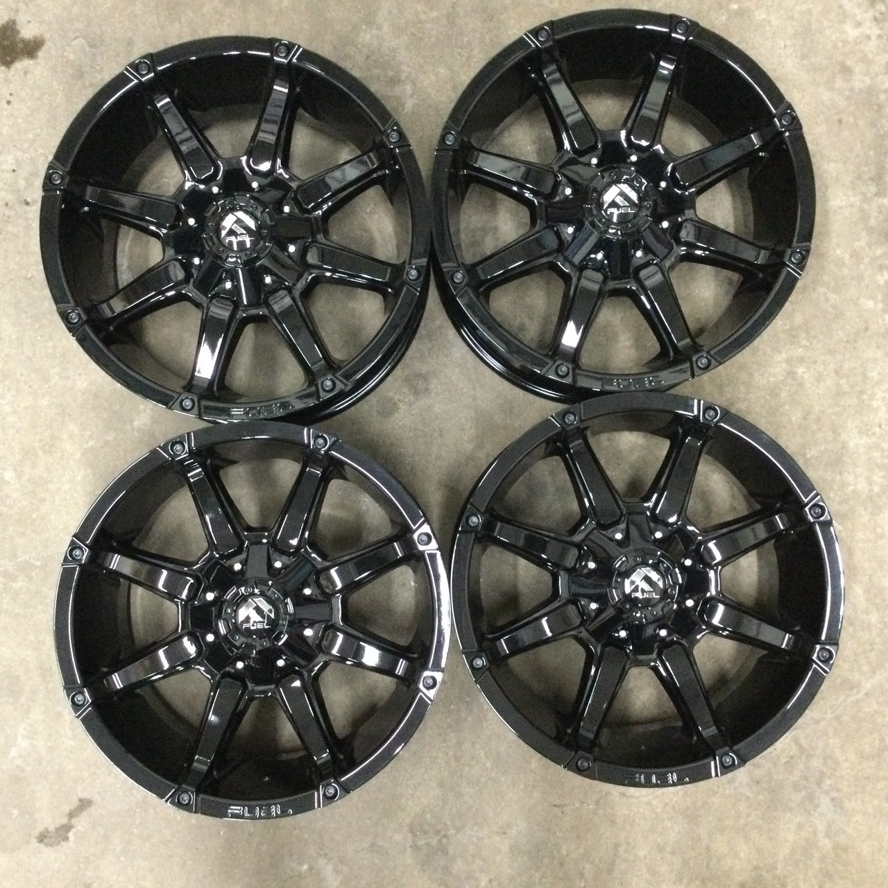 Set 4 20" Fuel D575 Coupler 20x9 6x120 6x5.5 19mm Wheels Gloss Black Truck Rims