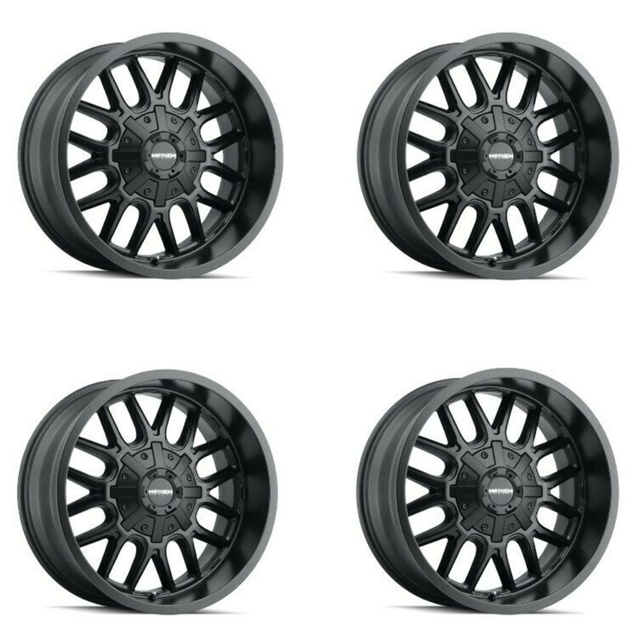 Set 4 17" Mayhem Cogent 17x9 Matte Black 6x135 6x5.5 Wheels -12mm Lifted Rims