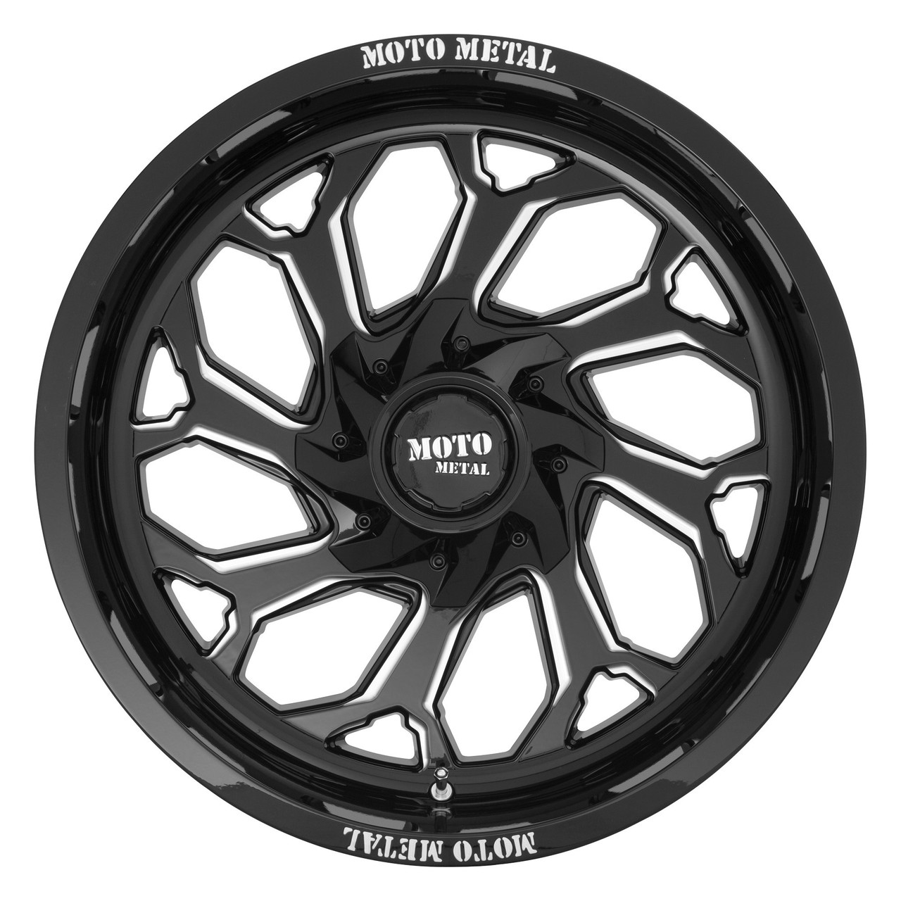 Set 4 Moto Metal MO999 20x10 5x5.5 5x150 Gloss Black Milled Wheels 20" -18mm Rim