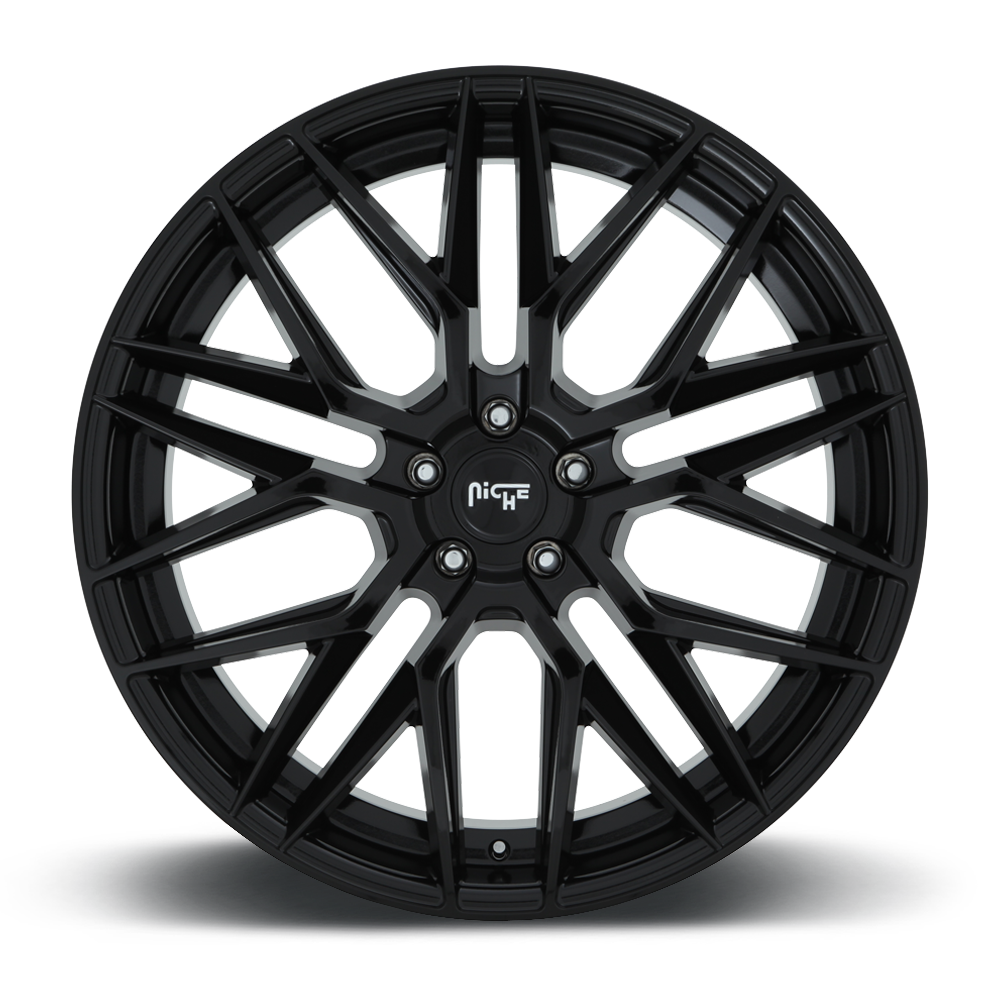 Set 4 20" Niche M224 Gamma 20x10.5 5x4.5 Gloss Black Wheels 40mm Rims