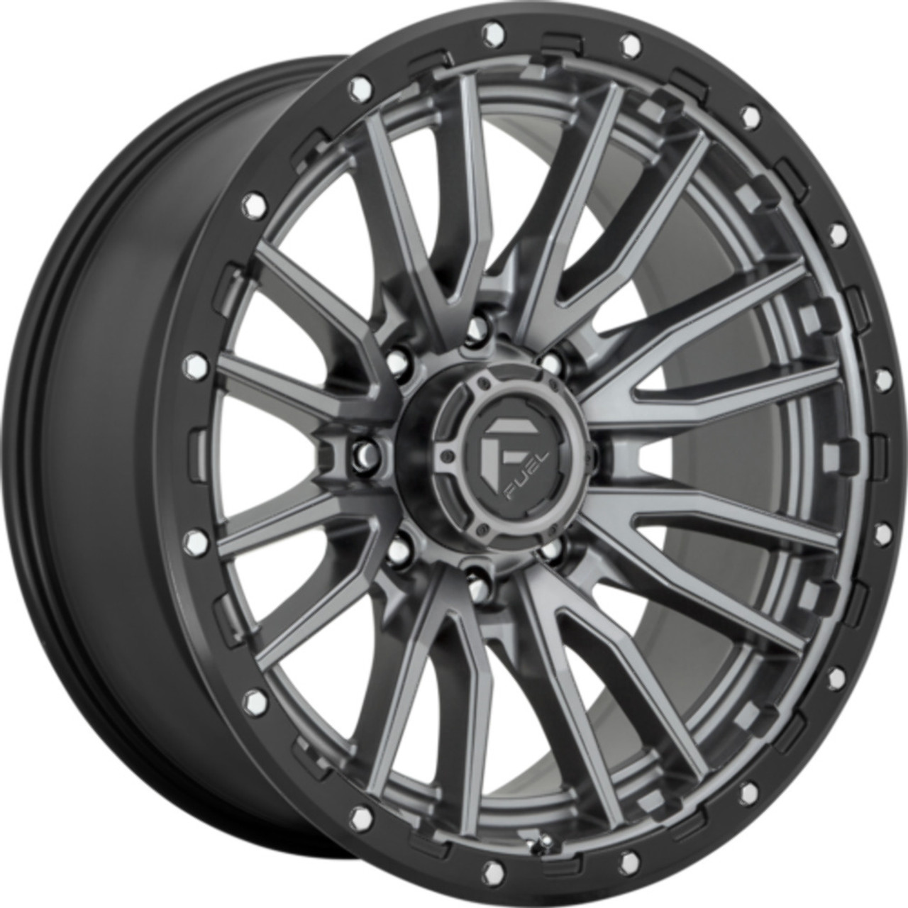 Set 4 Fuel D680 Rebel 17x9 6x5.5 Gun Metal Black Bead Ring Wheels 17" 1mm