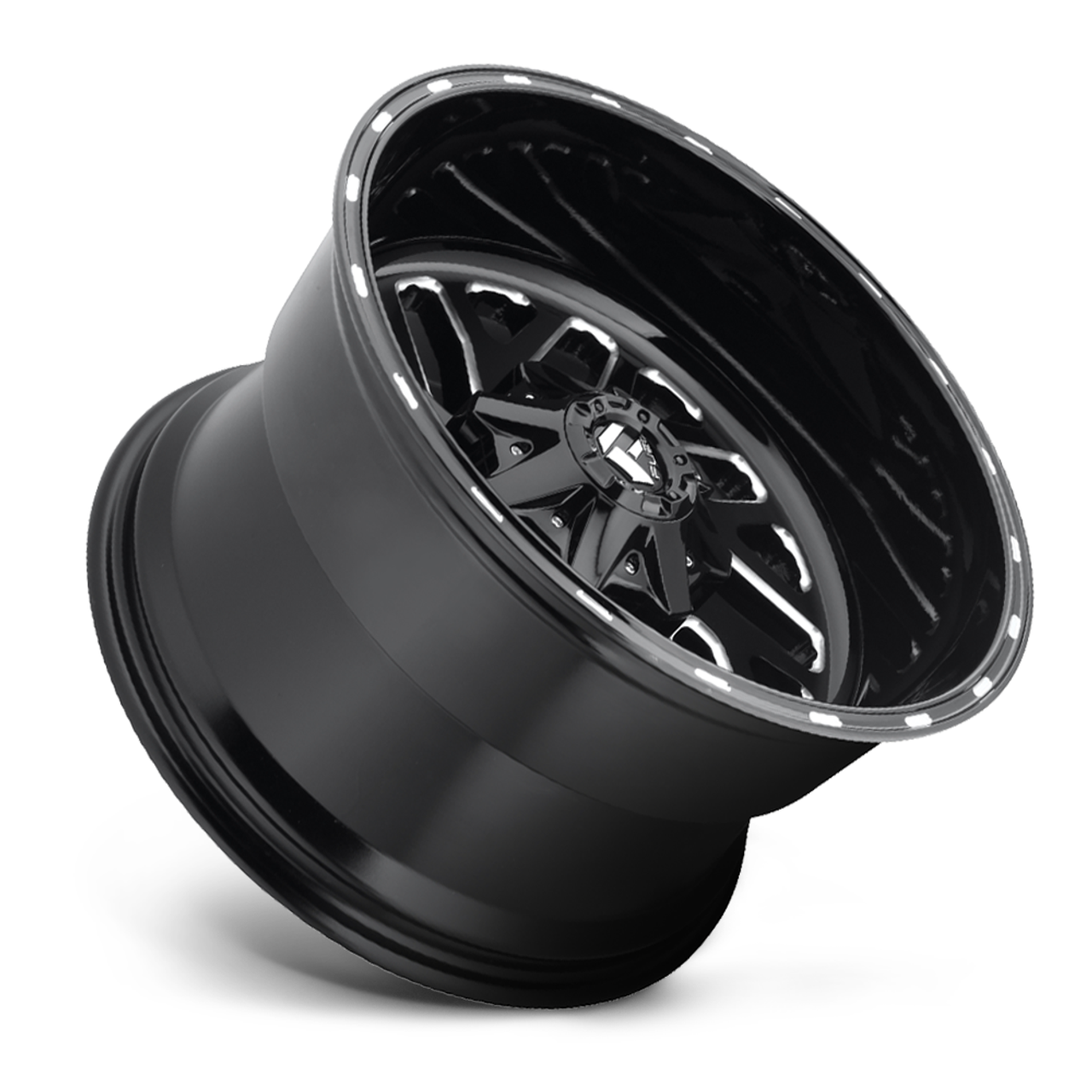 Set 4 20" Fuel D581 Triton 20x9 8x180 Gloss Black Milled Wheels 20mm Truck Rims