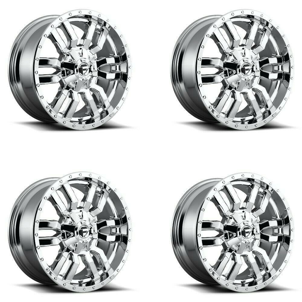 Set 4 20" Fuel D631 Sledge 20x9 8x180 1mm Chrome Plated Wheels For Chevy GMC Rim