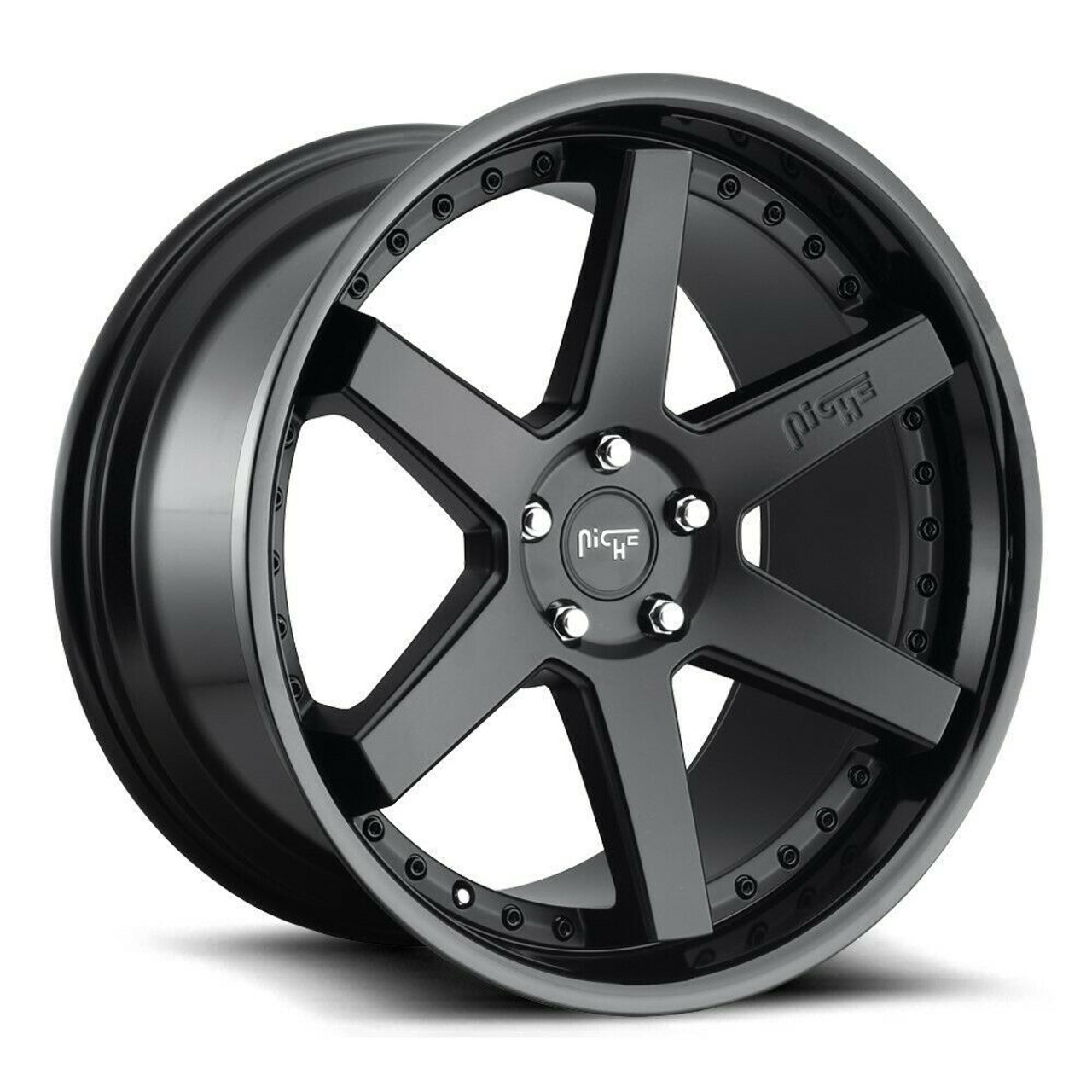 Set 4 Niche M192 Altair 20x9 5x115 Gloss Black Matte Black Wheels 20" 18mm