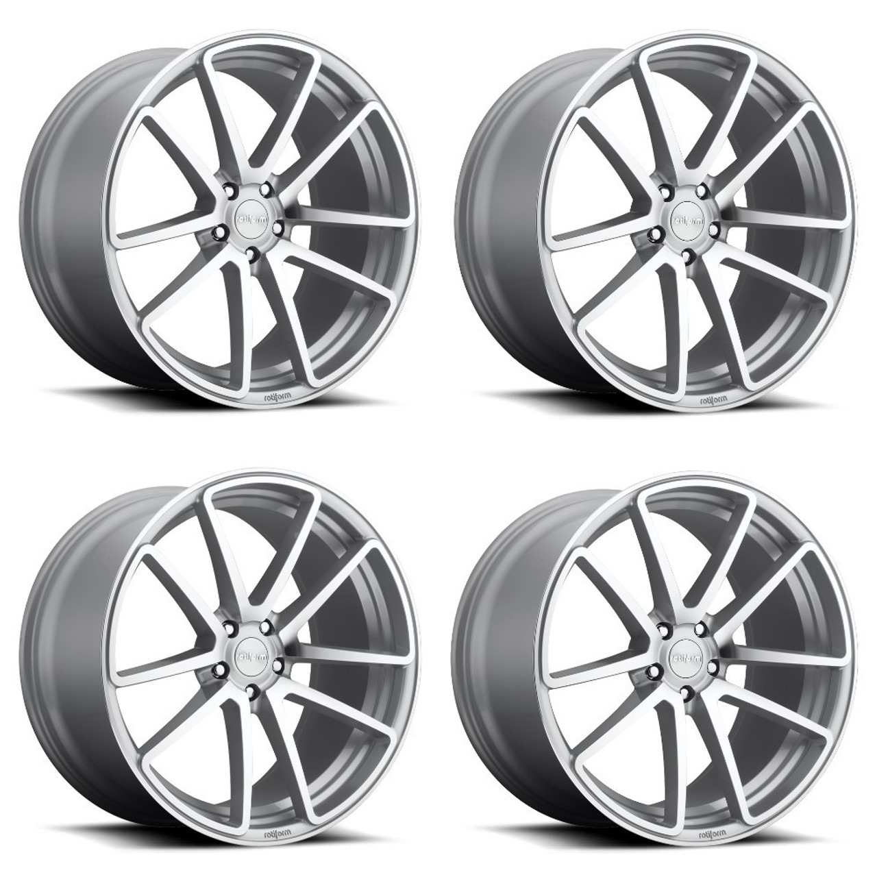 Set 4 Rotiform R120 Spf 18x8.5 5x112 Gloss Silver Machined Wheels 18" 45mm Rims