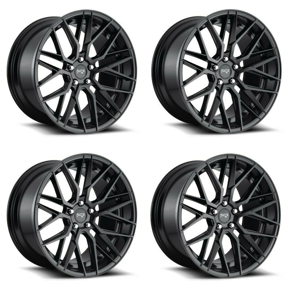 Set 4 Niche M190 Gamma 19x8.5 5x4.5 Matte Black Wheels 19" 35mm Rims