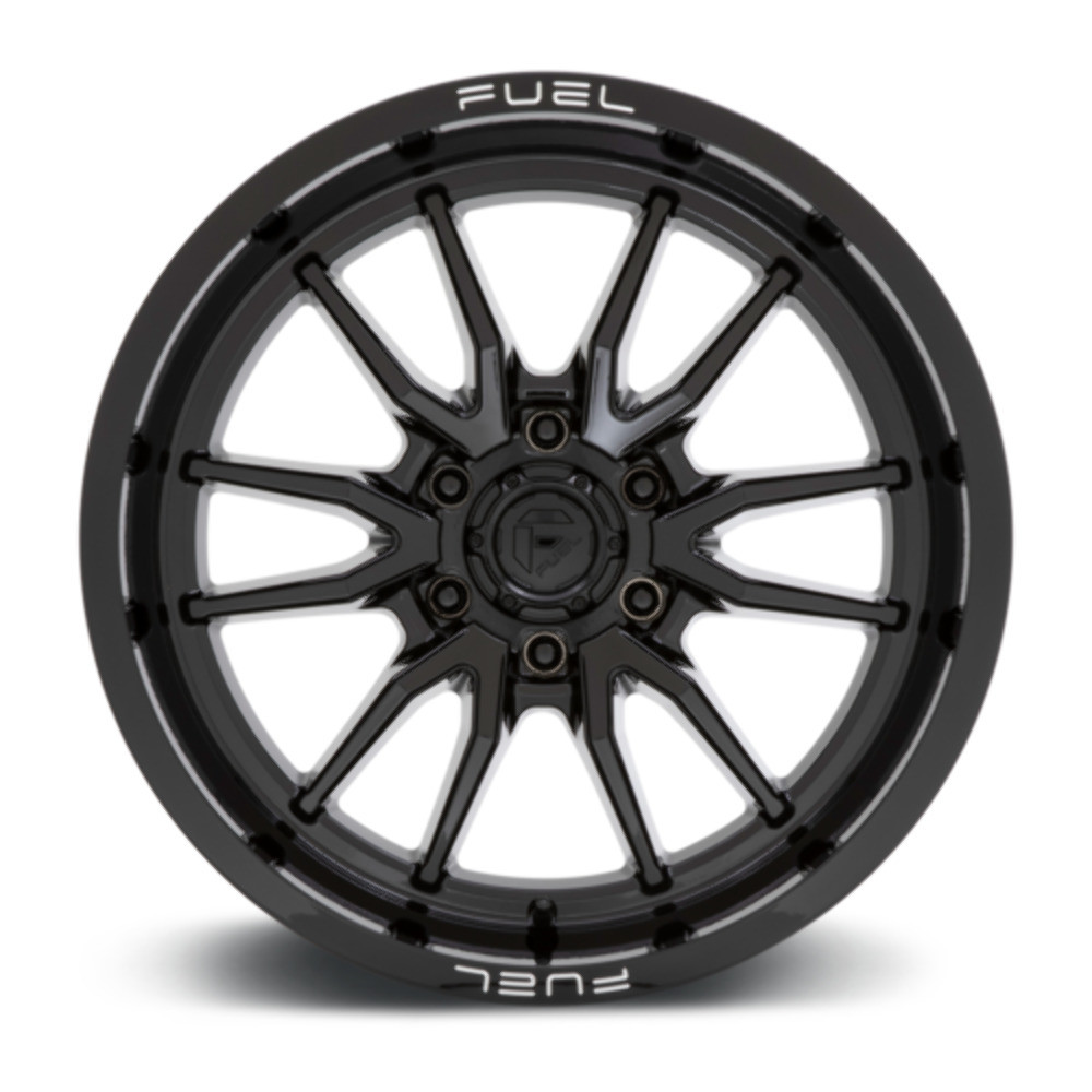 Set 4 24" Fuel D760 Clash 24x12 6x5.5 Gloss Black Wheels -44mm Lifted Truck Rims