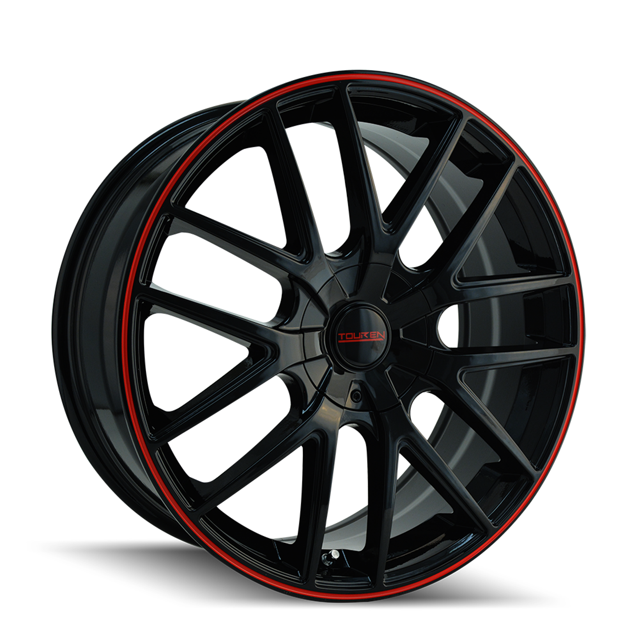 Set 4 20" Touren Tr60 20x8.5 Black Red Ring 5x4.5 5x120 Wheels 20mm Rims