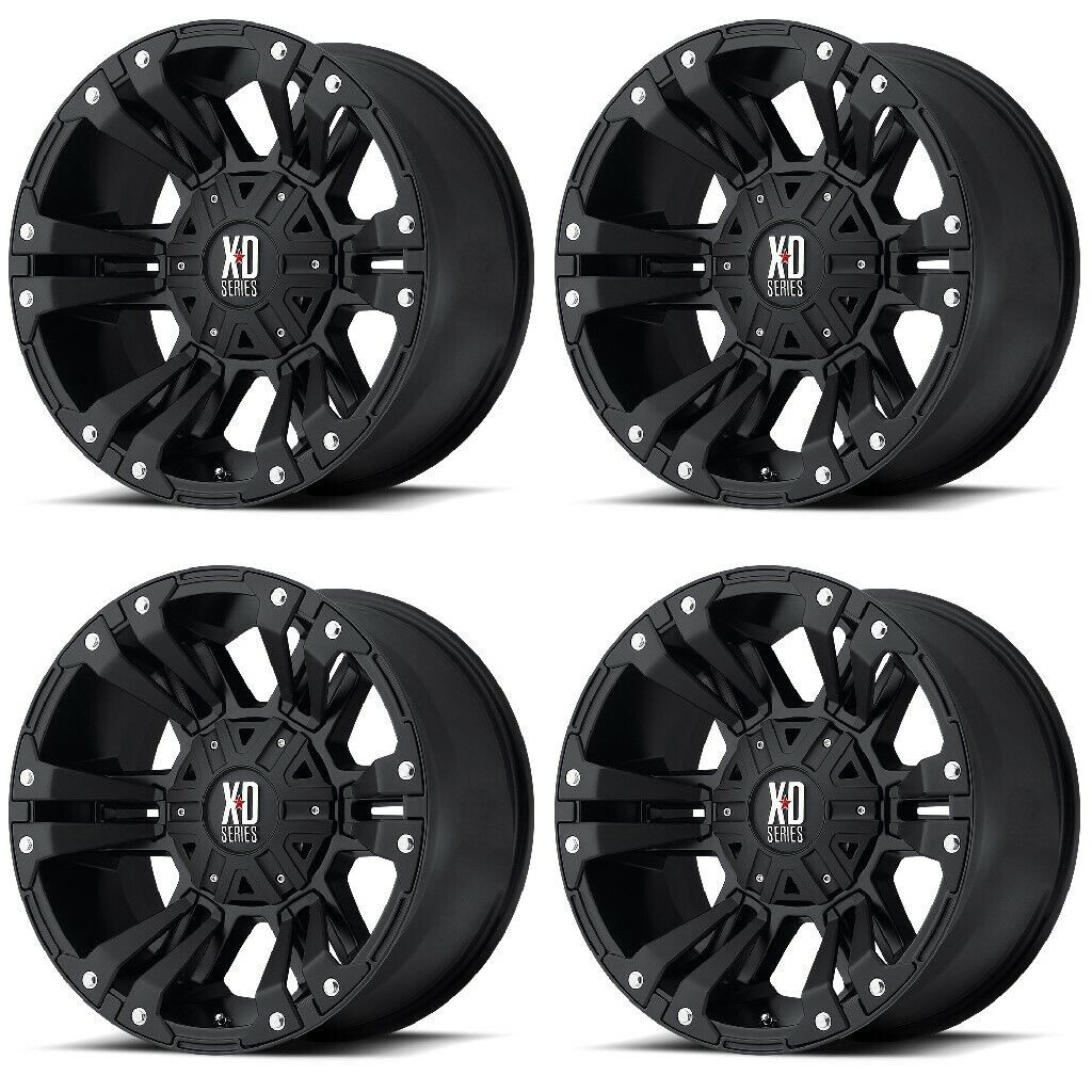 Set 4 XD XD822 Monster II 17x9 5x5 Matte Black Wheels 17" -12mm Rims