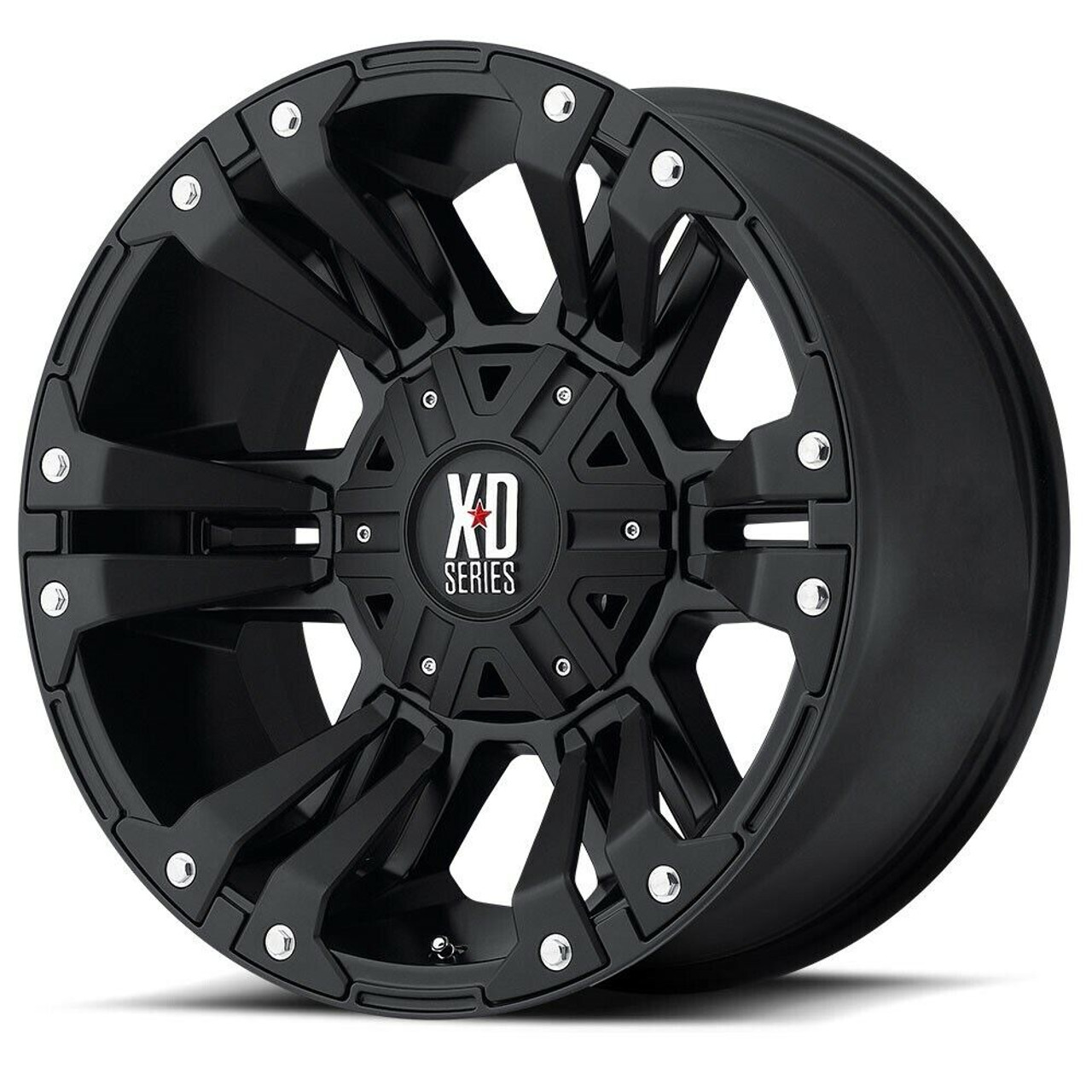 Set 4 XD XD822 Monster II 17x9 5x5 Matte Black Wheels 17" -12mm Rims