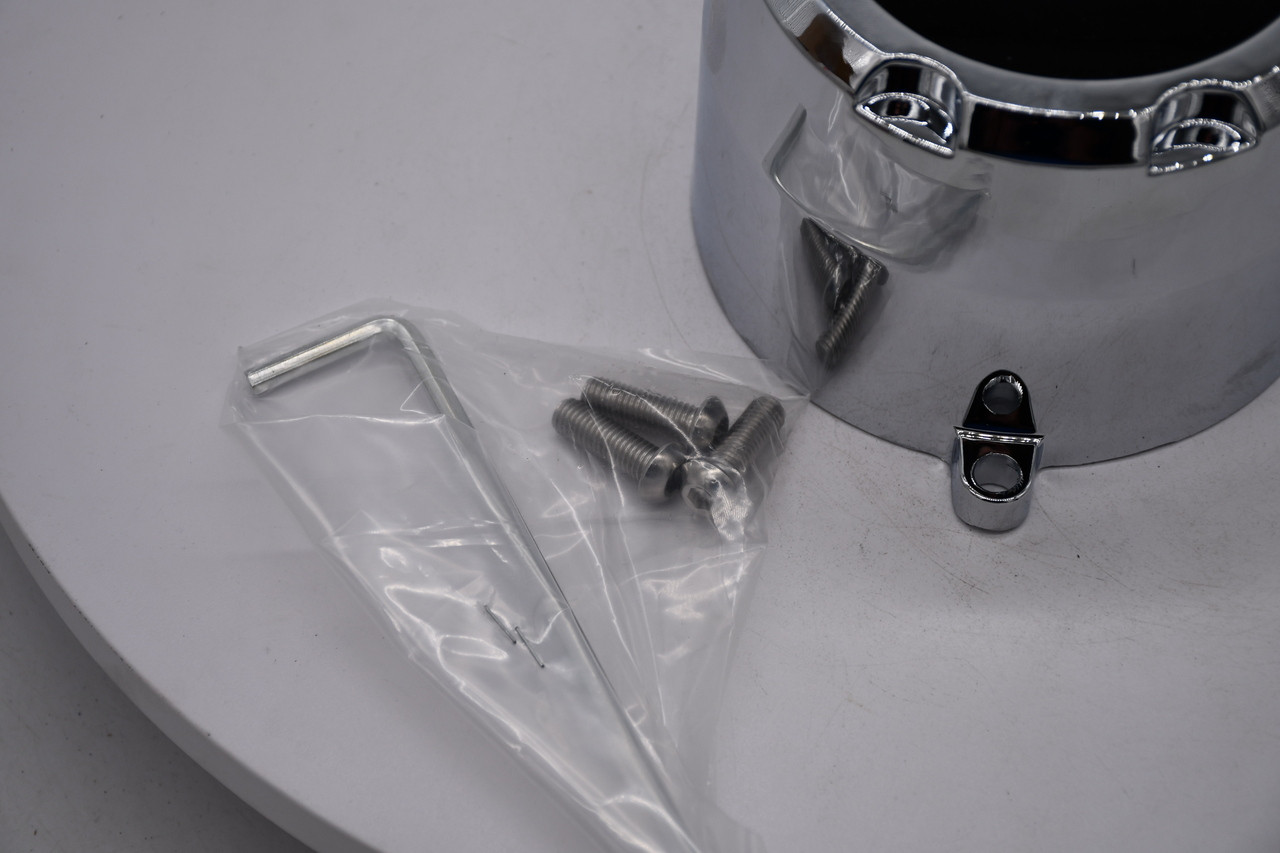 Vision C398-8V chrome 8 lug wheel center cap with included mounting screws