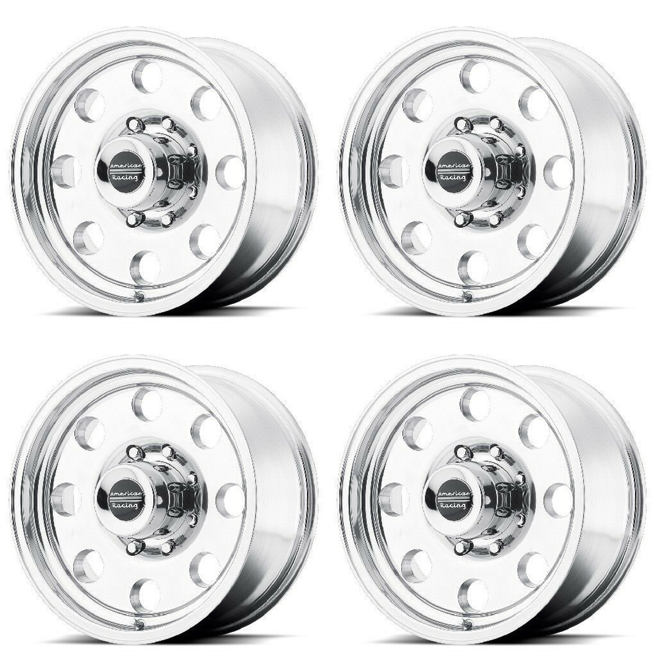 Set 4 American Racing AR172 Baja 16x10 8x170 Polished Wheels 16" -25mm Rims