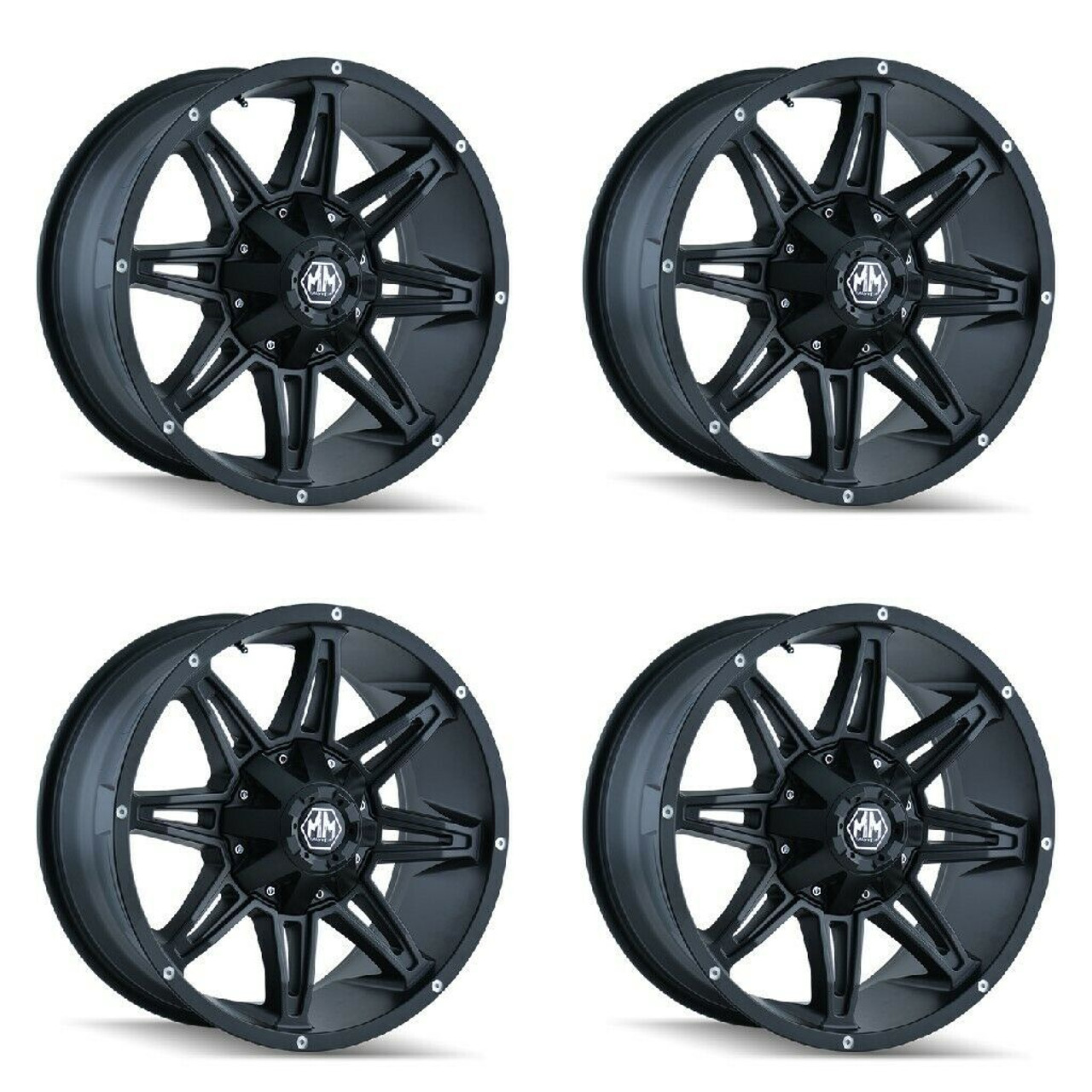 Set 4 20" Mayhem Rampage 20x9 Matte Black 5x150 5x5.5 Wheels 18mm Truck Suv Rims