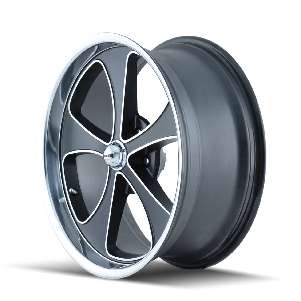 Set 4 20" Ridler 645 20x8.5 Matte Black Machined Polished Lip 5x4.5 Wheels 0mm