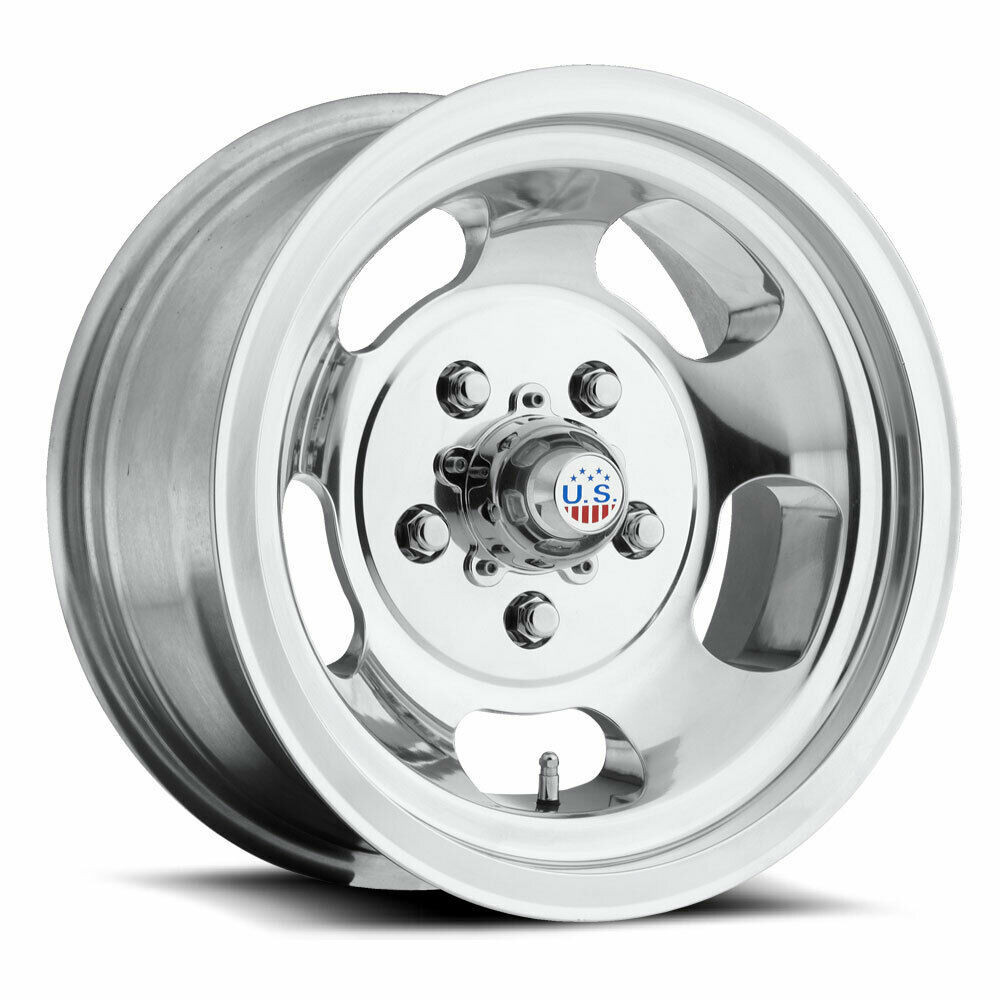 Set 4 US Mag U101 Indy 15x8 5x4.5 High Luster Polished Wheels 15" 0mm Rims