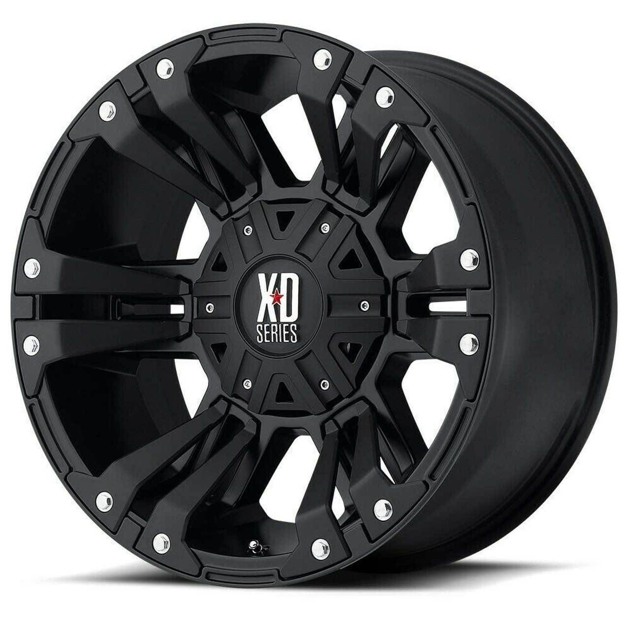 Set 4 XD XD822 Monster II 18x9 8x6.5 Matte Black Wheels 18" 18mm Rims