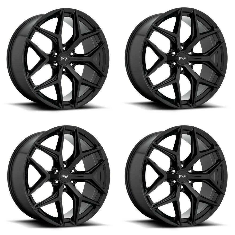 Set 4 Niche M231 Vice Suv 22x9.5 6x135 Gloss Black Wheels 22" 30mm Rims