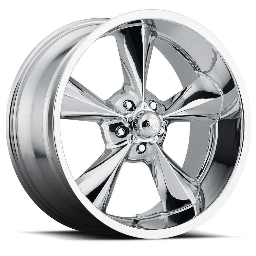 Set 4 17" Voxx B/G Rod Works Old School Chrome Wheels 17x8 5x5 0mm Rims