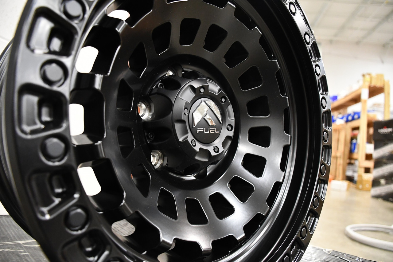 Set 4 Fuel D633 Zephyr 17x9 6x5.5 Matte Black Wheels 17" 1mm Rims