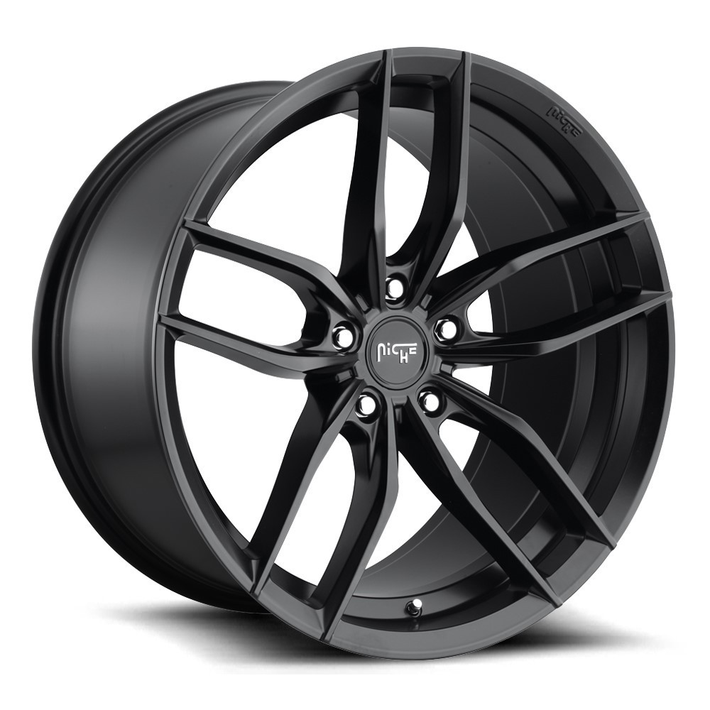 Set 4 Niche M203 Vosso 18x8 5x112 Matte Black Wheels 18" 42mm Rims