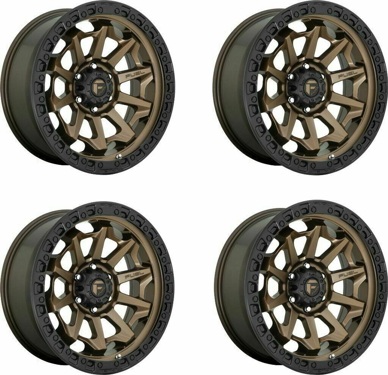 Set 4 18" Fuel D696 Covert 18x9 5x5.5 1mm Bronze Black Bead Ring Truck Wheels