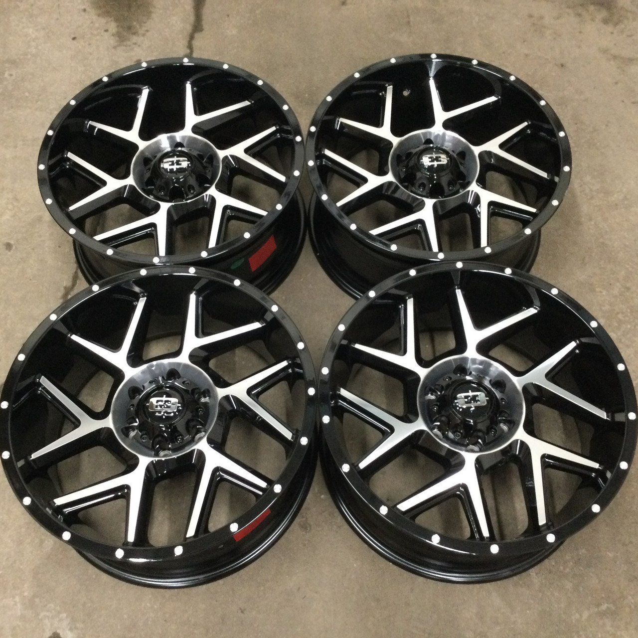 Set 4 20" Vision 360 Sliver Gloss Black Machined Face Wheels 20x10 5x5.5 -25mm