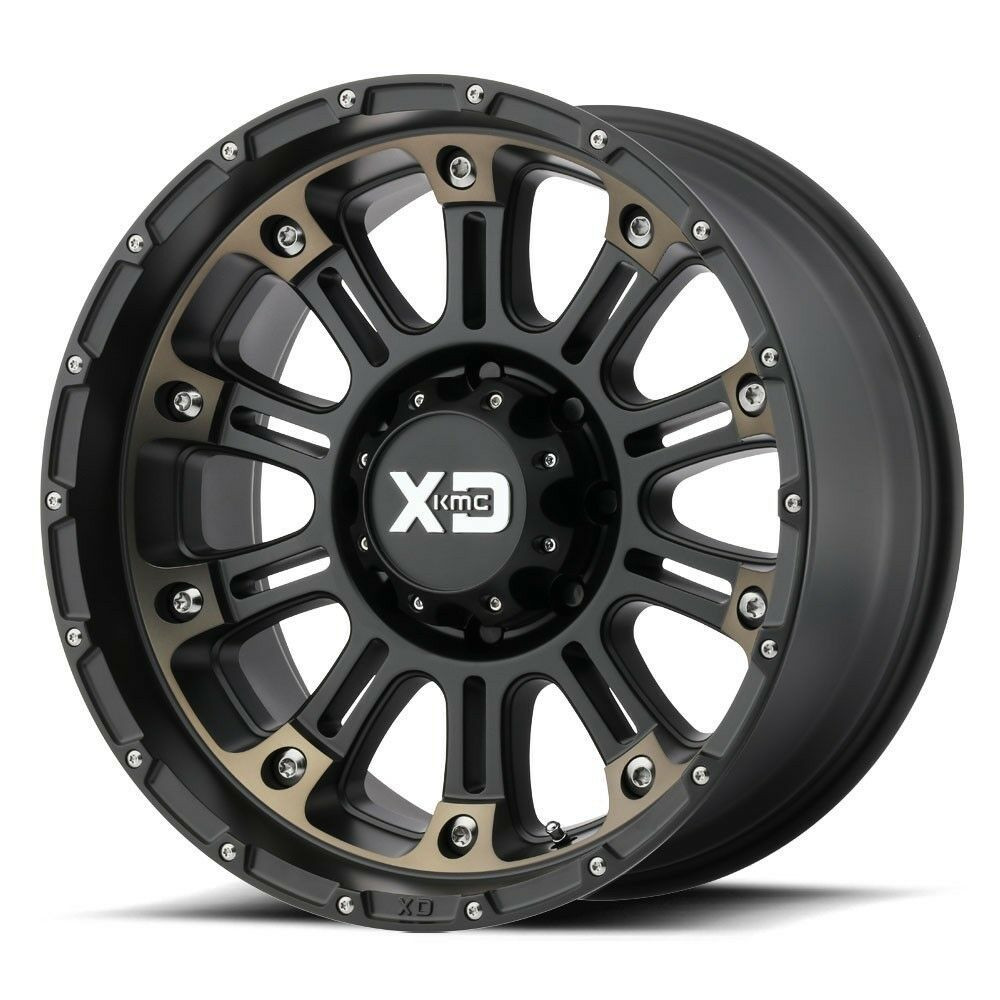Set 4 XD XD829 Hoss II 20x9 5x5 Satin Black Machined Dark Tint Wheels 20" -12mm