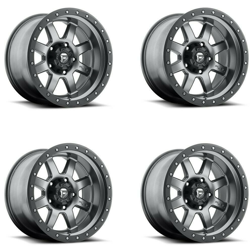 Set 4 20" Fuel D552 Trophy 20x9 6x135 Gunmetal Black Bead Ring Wheels 1mm Rims