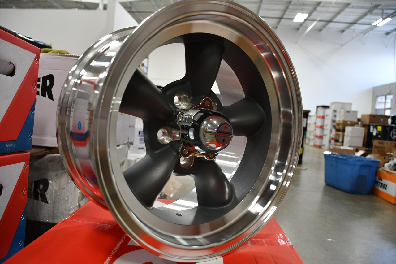 Set 4 American Racing Vintage VN105 Torq Thrust D 16x8 5x4.5 Gray Rims 16" -12mm